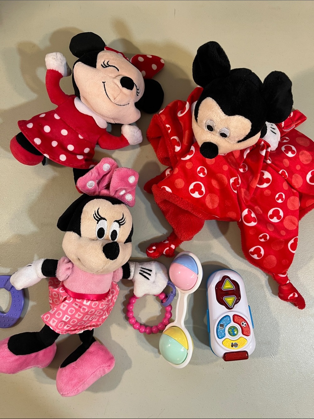 Disney Minnie & Mickey Plush Bundle - Red, Pink, Black